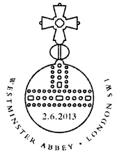 Postmark showing Coronation Orb.
